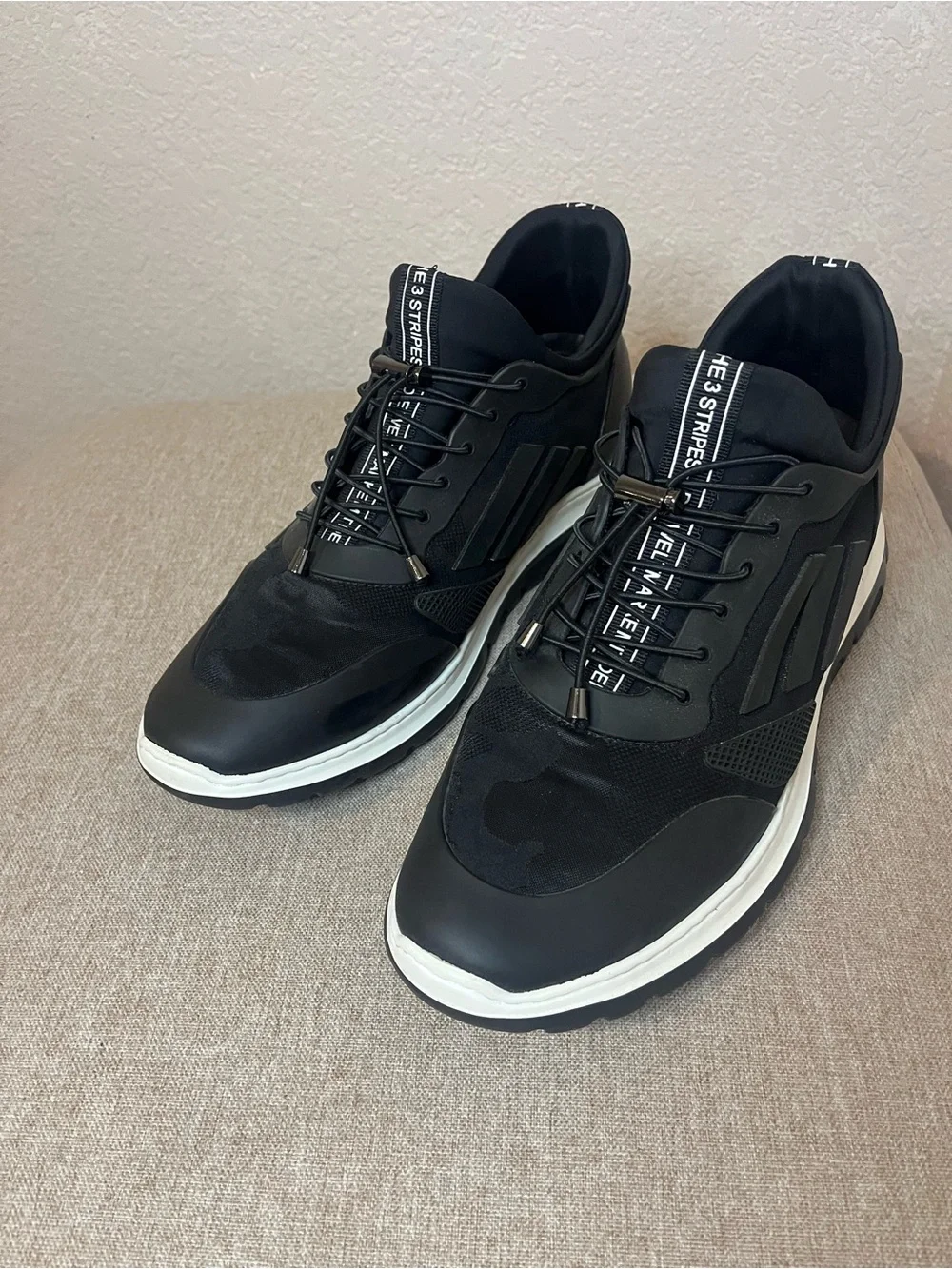 Men's CMR Chamaripa elevator sneakers Black Lace-Up with White Sole Size 8.5